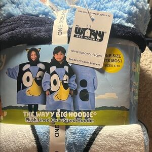 New Bluey Plush Lined OverSized Hoodie OSFM Sizes 4-10 NWT